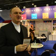 Nový litoměřický biskup Stanislav Přibyl na stánku církevní turistiky veletrhu Regiontour 2018