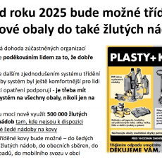 A už to víte, že kovové odpady bude možné třídit také do žlutých nádob?