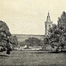 Sady na Karlově náměstí v Praze v roce 1890