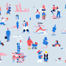 Tyto ilustrace jsou o sportu a aktivitách ve volném čase Pražanů